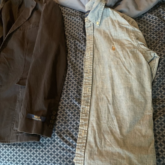 Off White Sneakers Sz 8…Polo Ralph Lauren Blazer Sz S and a Polo Button up Sz S - Picture 3 of 3